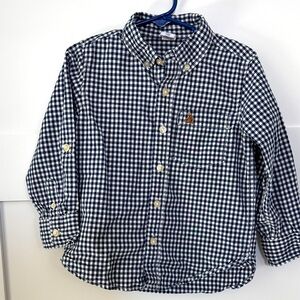 GAP BabyGap size 4 Navy and White Checkered Button Down Shirt